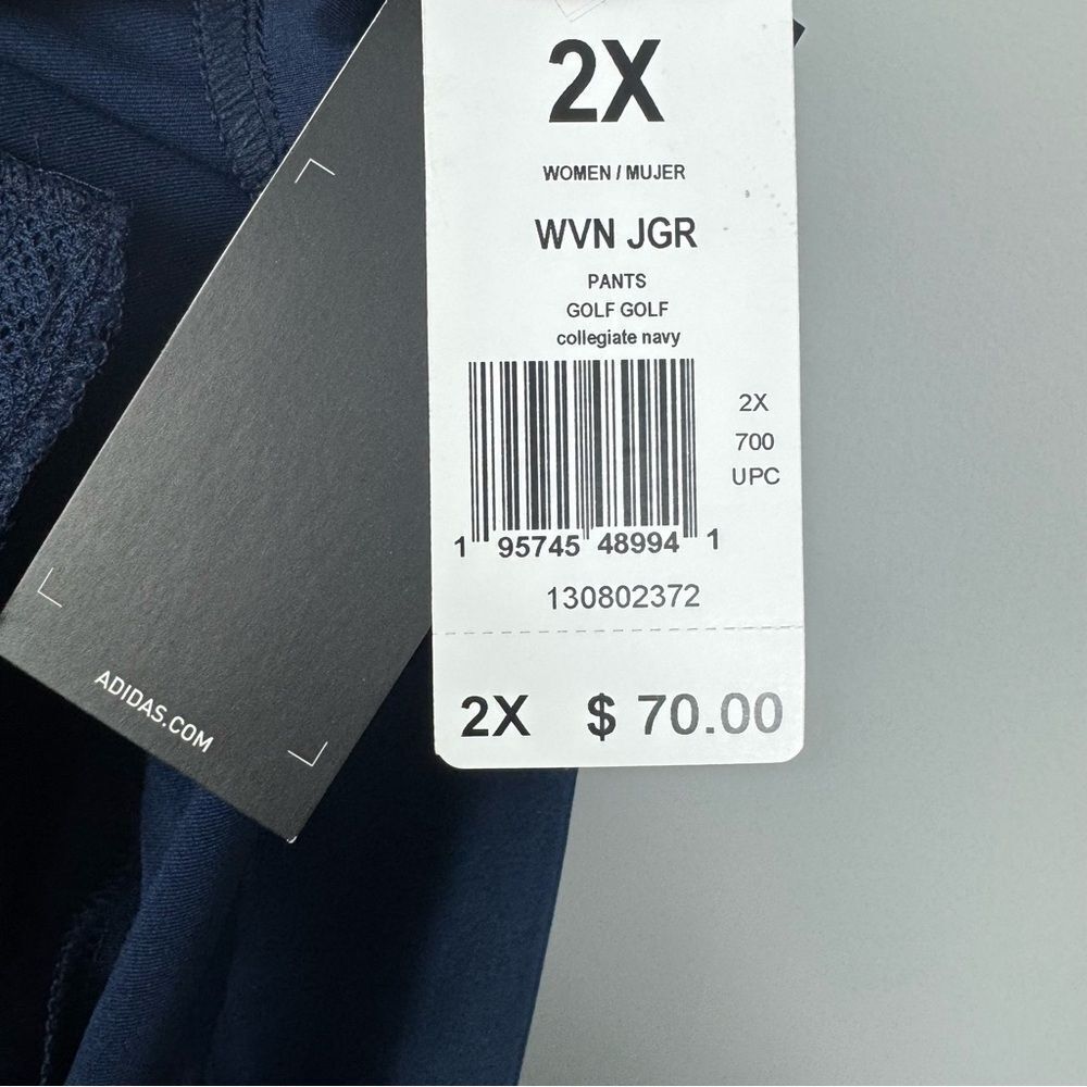 ADIDAS | NEW Plus Size Tapered Leg Golf Pants Navy Blue Women’s Size 2X-Large - Picture 11 of 12